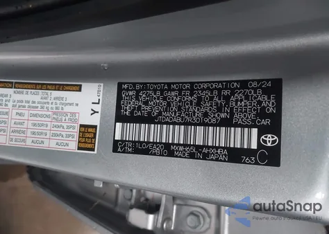 2024 Toyota Prius Limited Awd-E from USA, damaged, VIN JTDADABU7R3019087